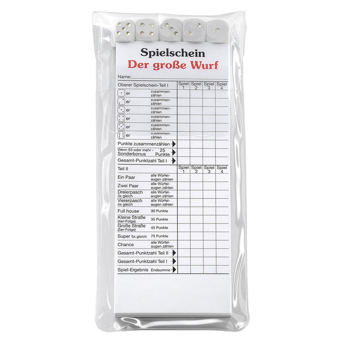 Würfelspiel ´Der große Wurf´ im Etui