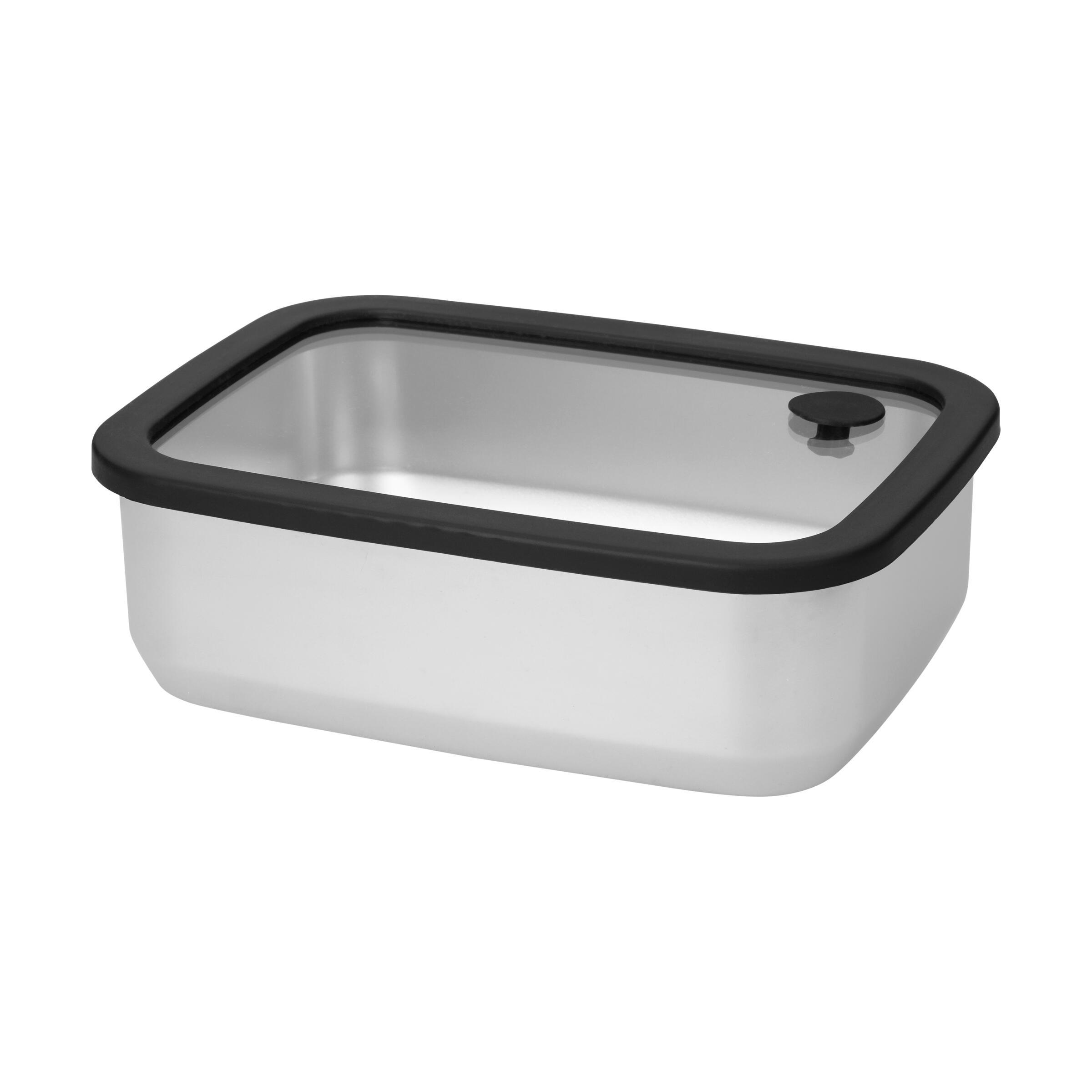 Edelstahl-Lunchbox mit Glasdeckel ´RILO´, 1100 ml
