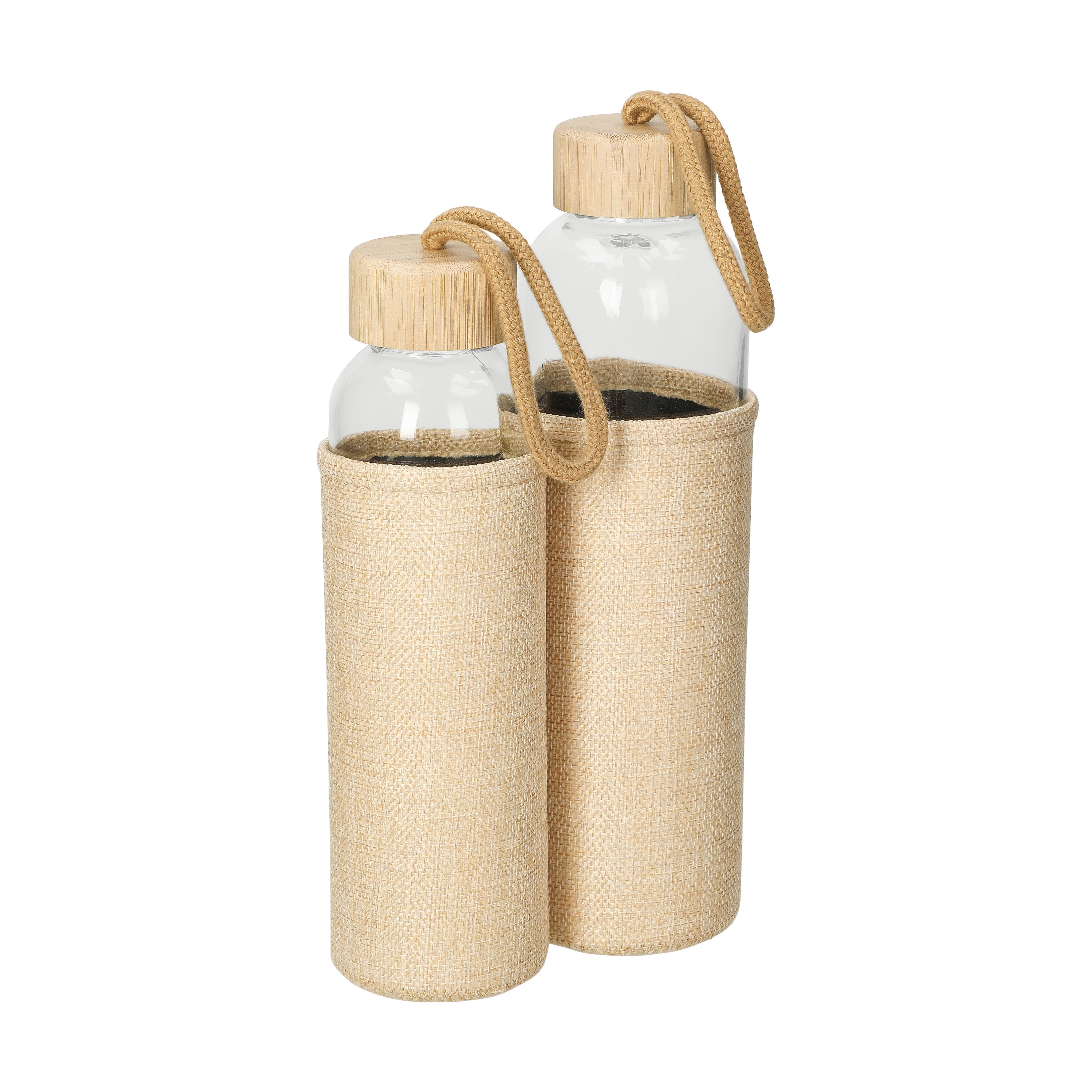 Glasflasche mit Hülle ´Natural´, 0,5l