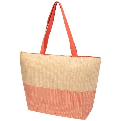 Rhythm große Strohpapier Tragetasche mit Reißverschluss, 21 l