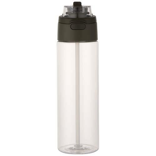 Theron 700 ml RCS Trinkflasche aus recyceltem Kunststoff mit Multifunktionsdeckel und Klappstrohhalm