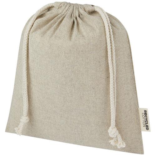 Pheebs 150 g/m² GRS Zuziehbeutel aus Recyclingbaumwolle mittel 1,5 l