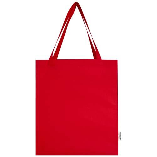 Madras 140 g/m² Baumwoll Tragetasche mit Seitenfalten aus GRS recycelter Baumwolle 12L