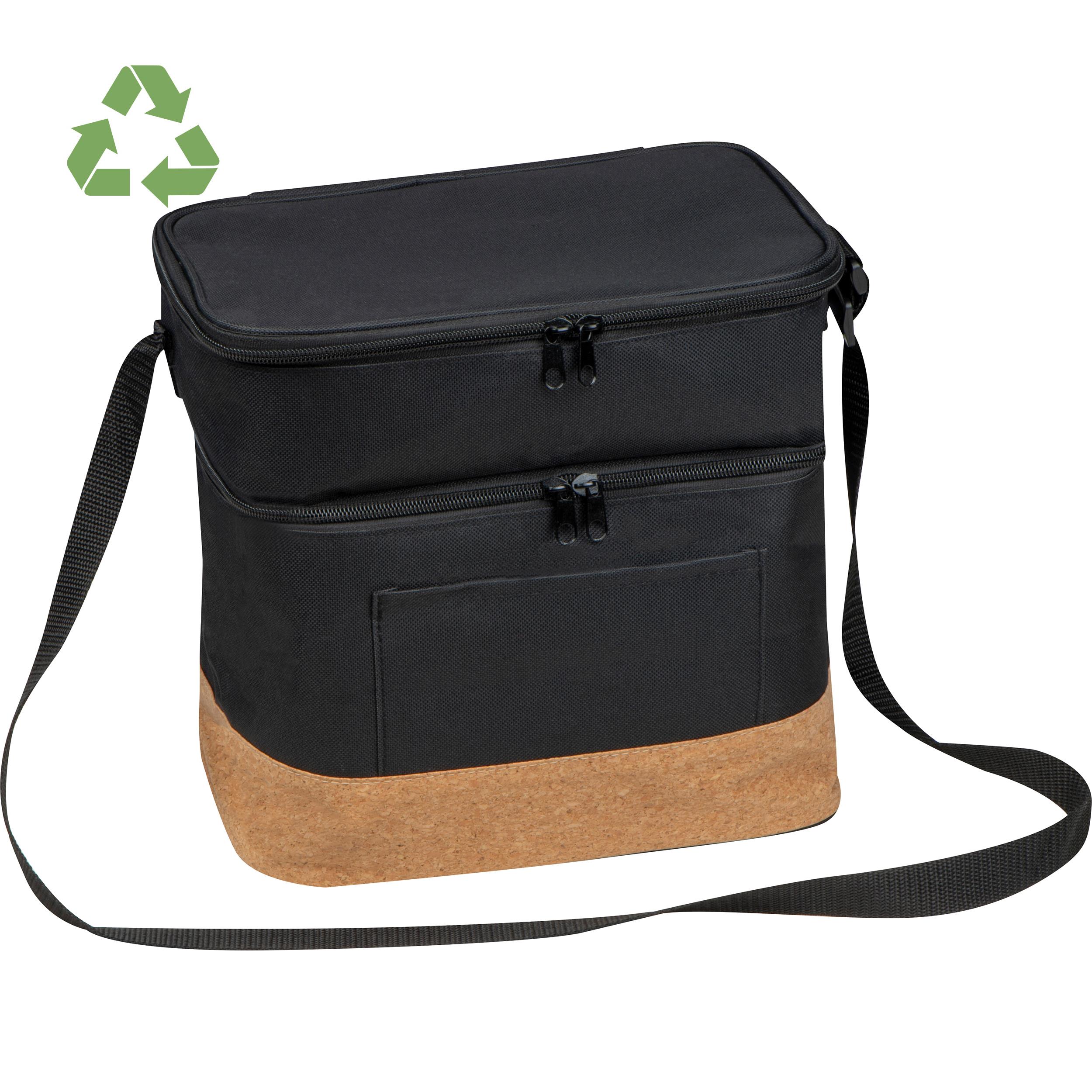 Kühltasche aus RPET mit Extrafach und Korkboden WOLFGANG