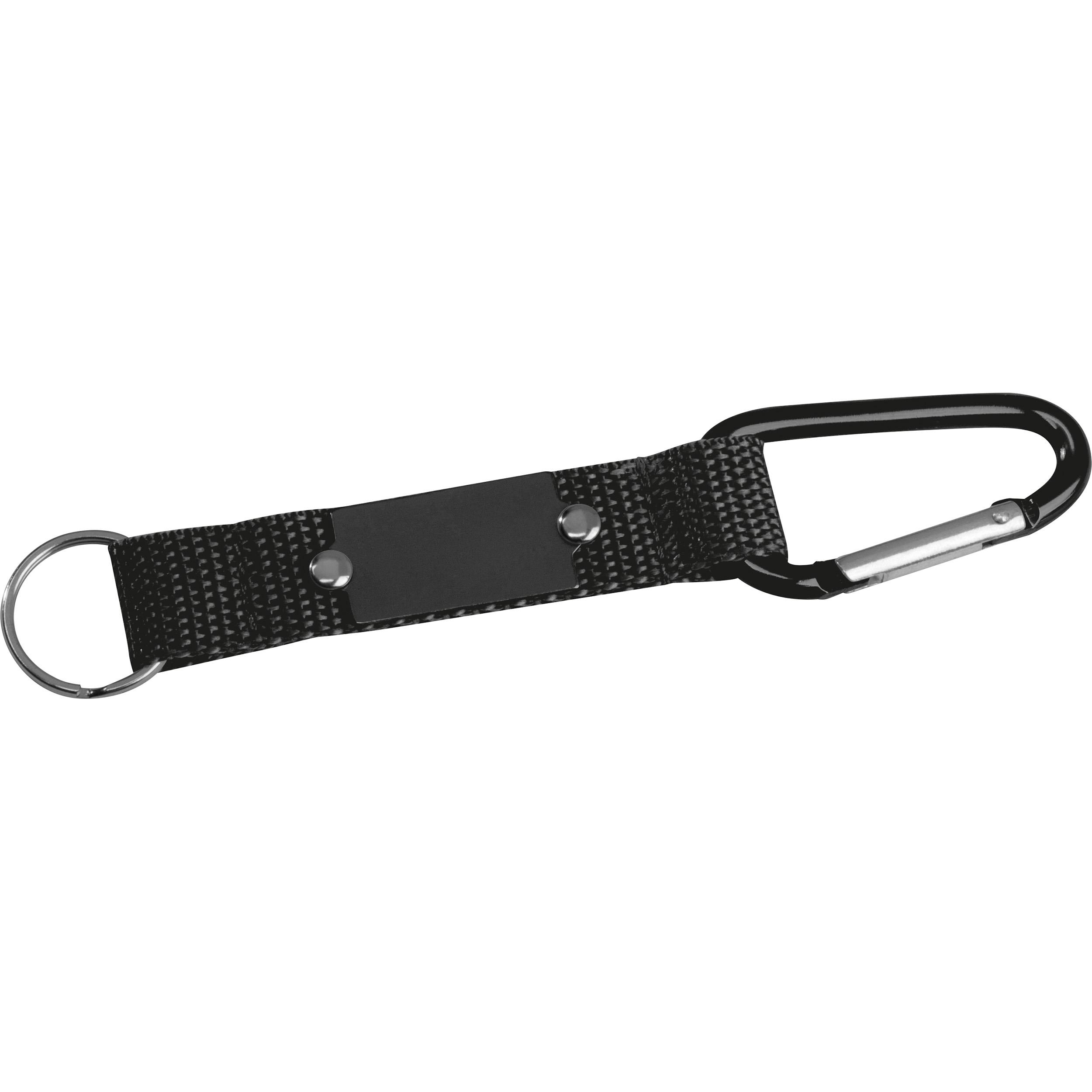Schlüsselanhänger mit Karabiner und Plättchen aus Metall PHYLLIS