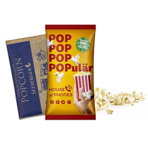 Mikrowellen-Popcorn im Werbetütchen
