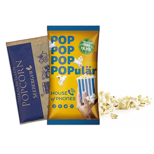 Mikrowellen-Popcorn im Werbetütchen