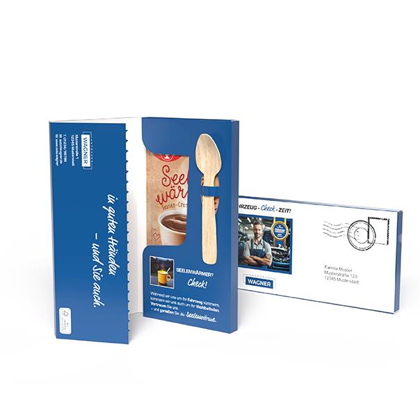 Dr. Oetker Tassenpudding in Mailingmappe