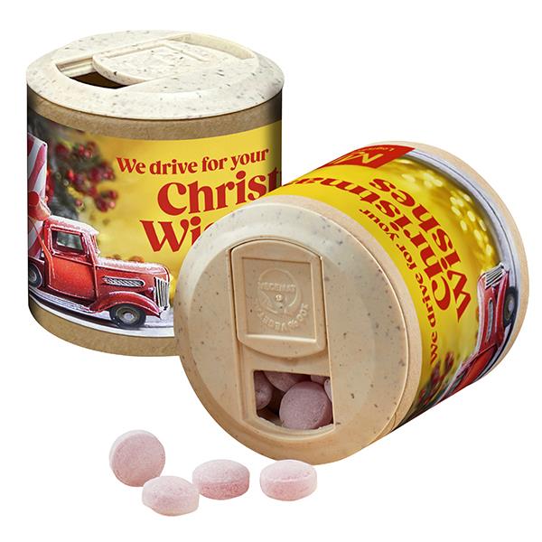 Papier-Werbedose mit Kalfany-Glühweinbonbons, 60g