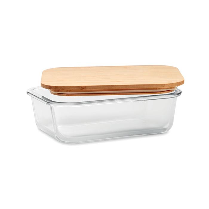 Lunchbox Glas mit Bambus