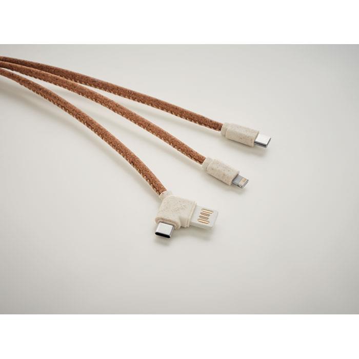 3in1 Ladekabel Kork