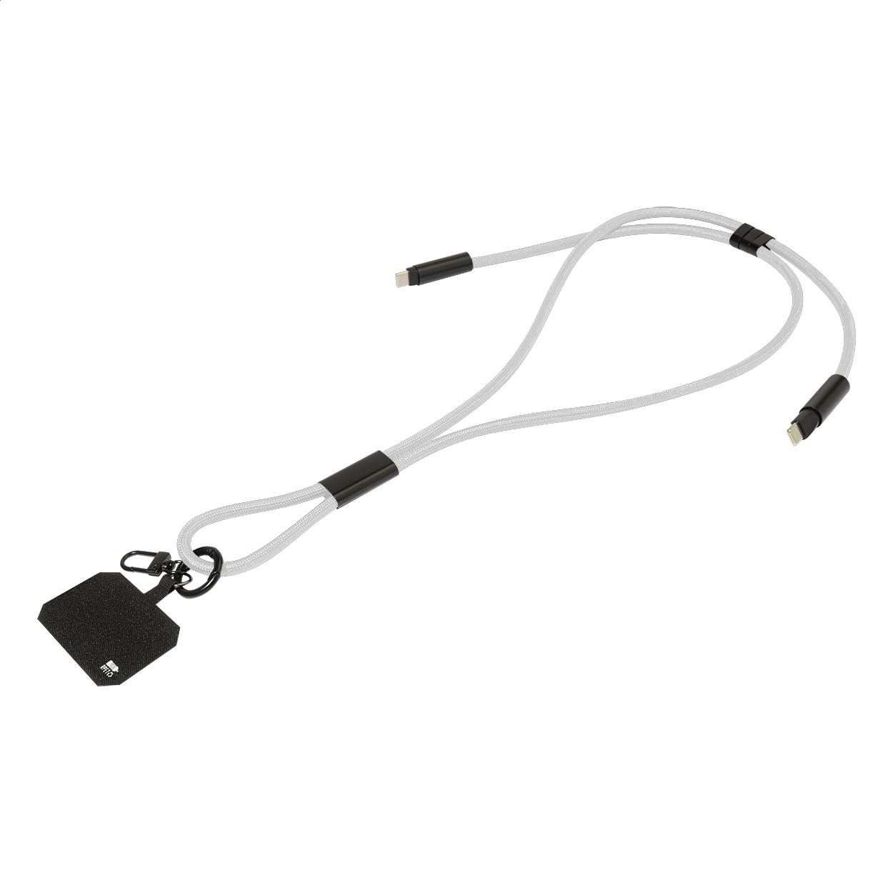 60W Lanyard mit Lade- und Datenkabel aus RPET