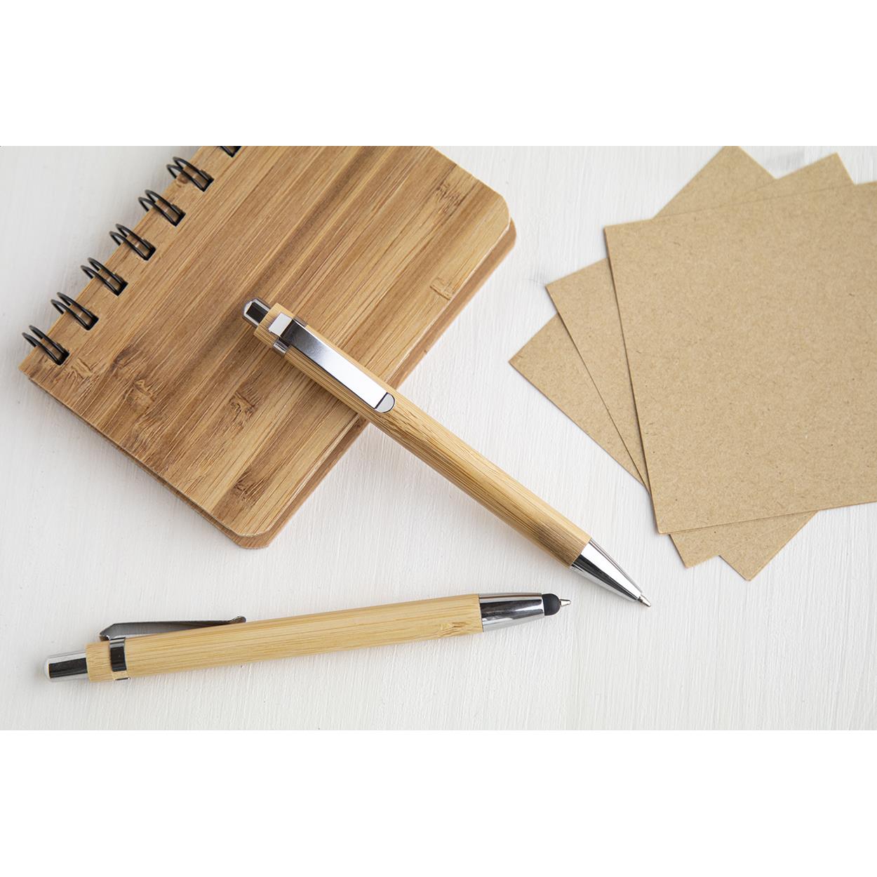 Touchpen mit Kugelschreiber aus Bambus