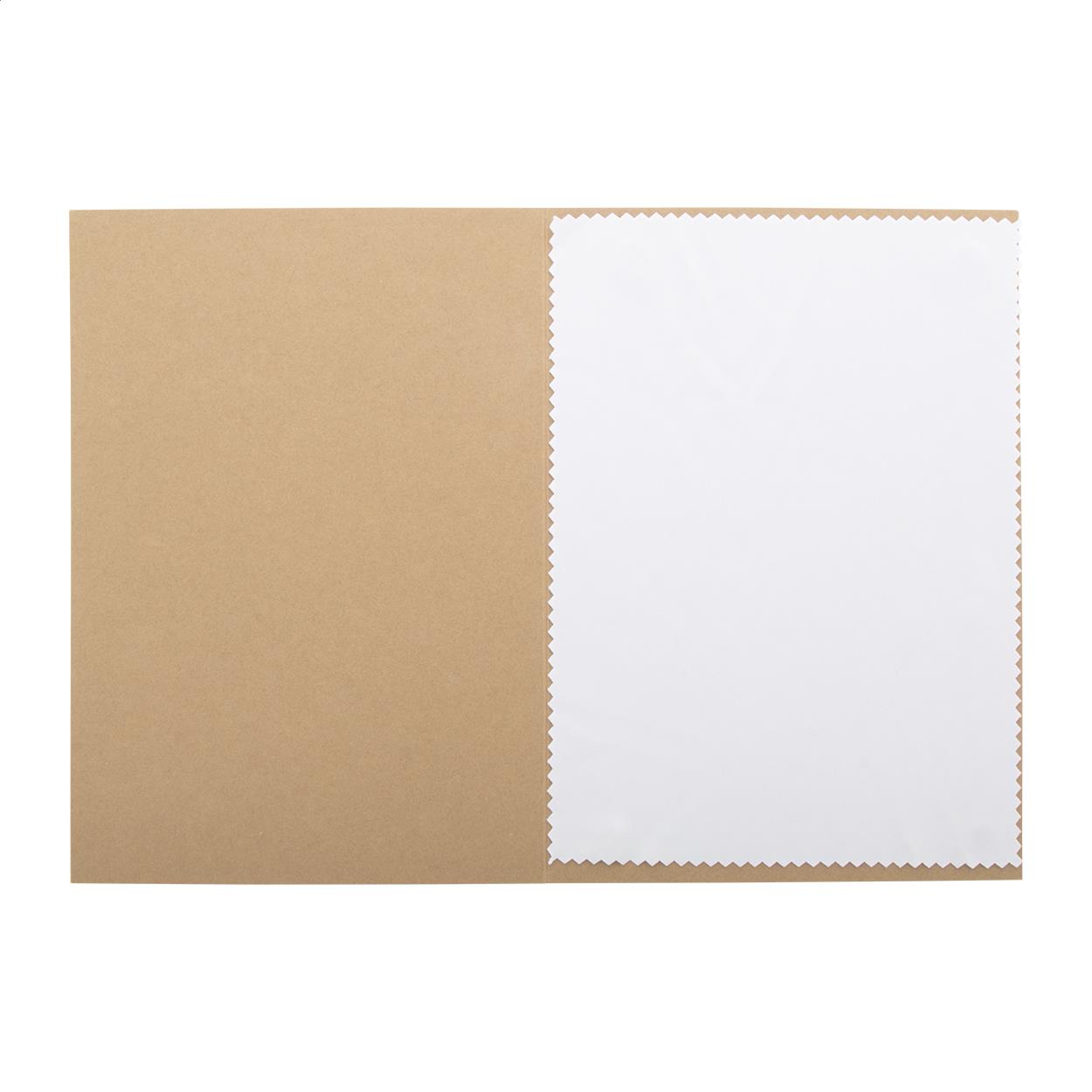Postkarte mit Brillenreinigungstuch