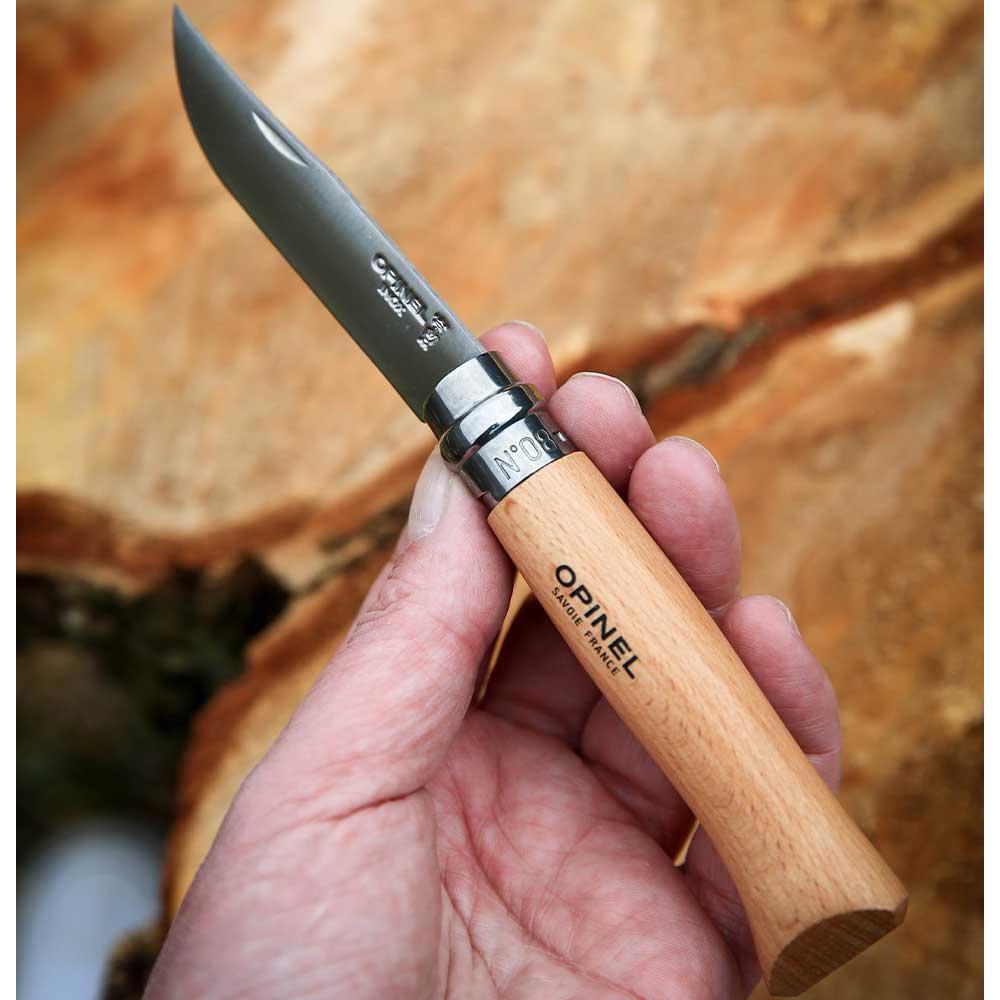 Opinel Inox No 08 Taschenmesser in einer Gürteletui