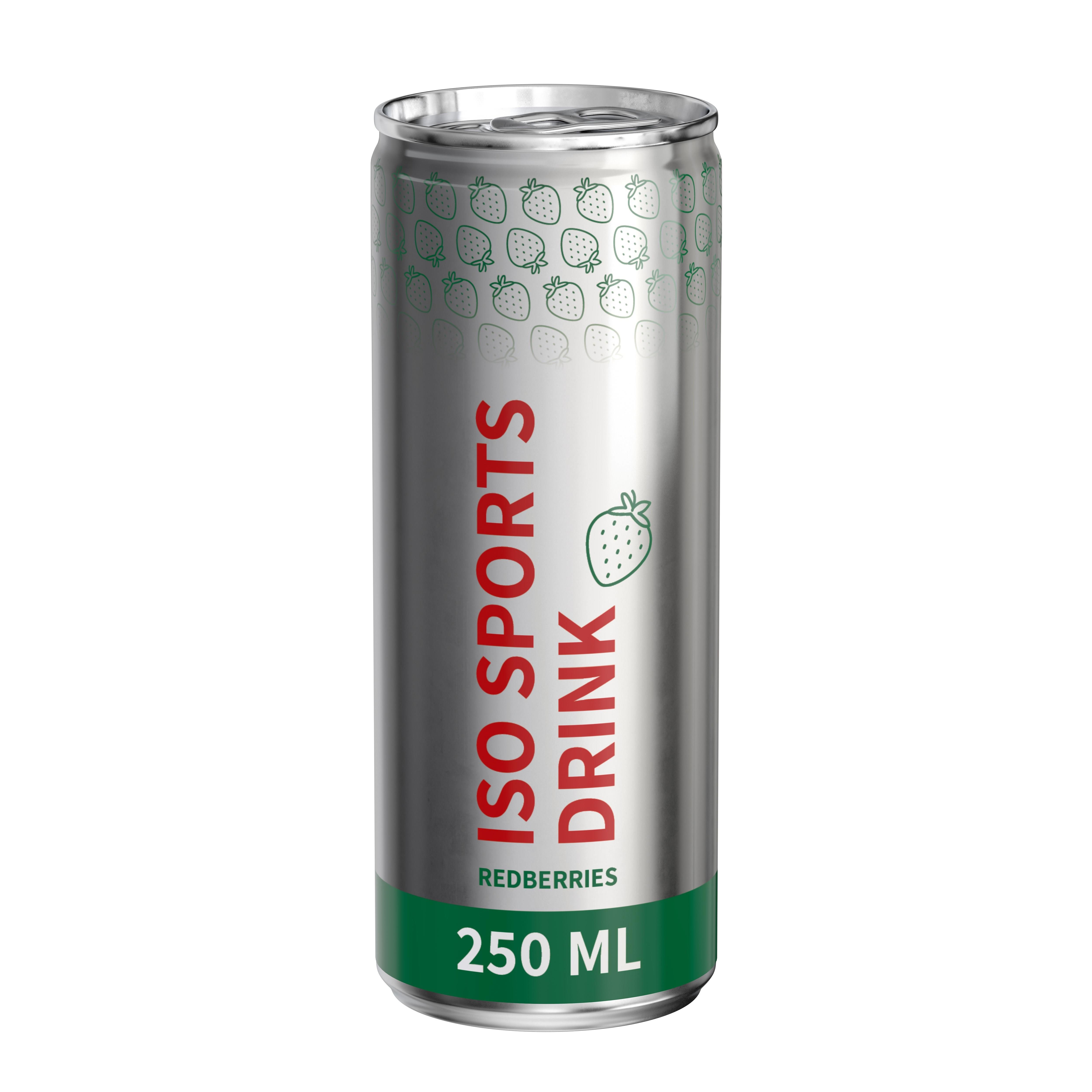 250 ml Iso Sports Drink Red Berries - Fullbody transparent (glänzend)