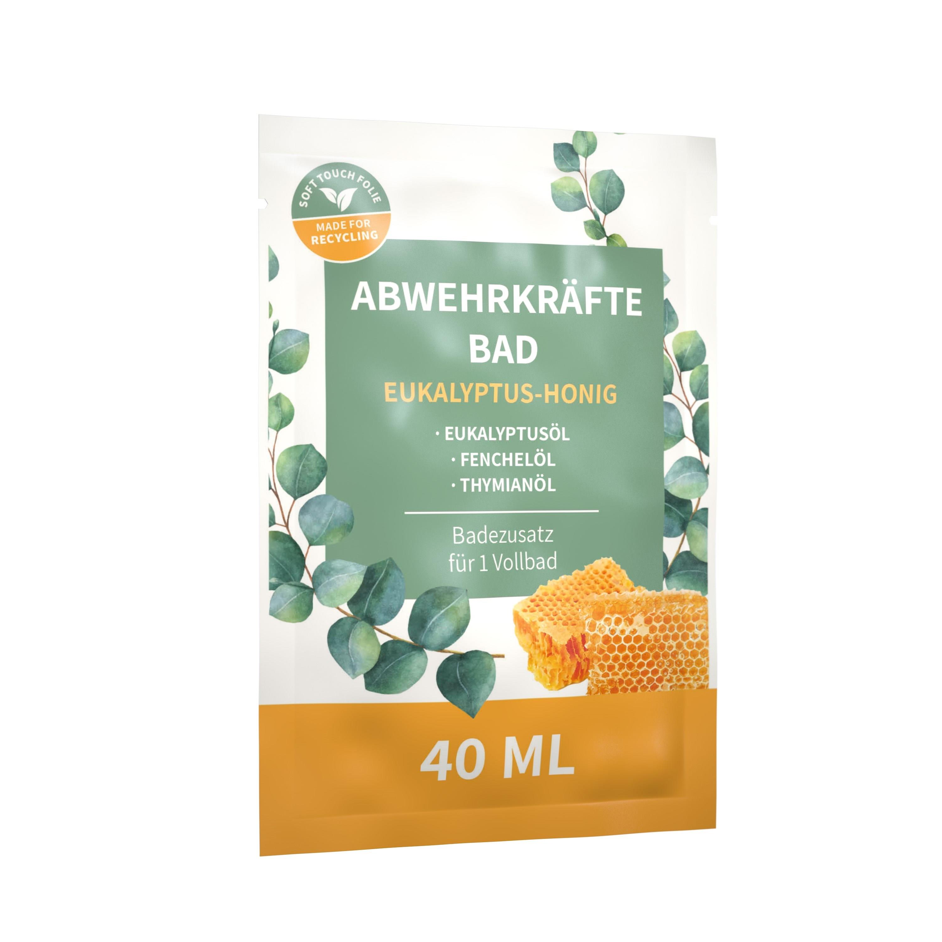 40 ml Abwehrkräftebad ´Eukalyptus-Honig´ (Sachet) - Soft Touch Print