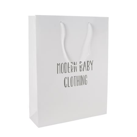 Glanz-laminierte Papiertasche weiß 240x120x360 mm