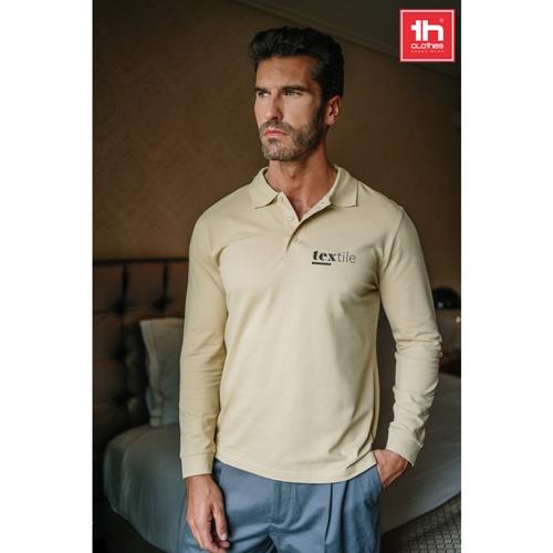 THC BERN. Langarm-Poloshirt für Herren aus kardierter Baumwolle