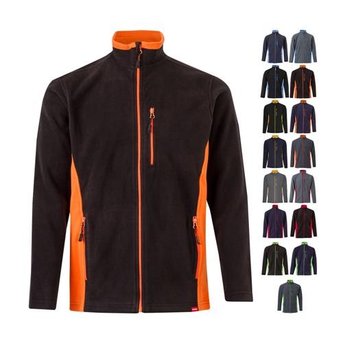 VL GERAS. Zweifarbige Fleecejacke (220g/m²) aus Polyester (100%)