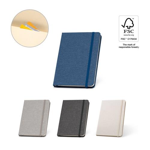 BOYD. A5 Notizbuch aus recyceltem Polyester (100% rPET) mit linierten Blättern