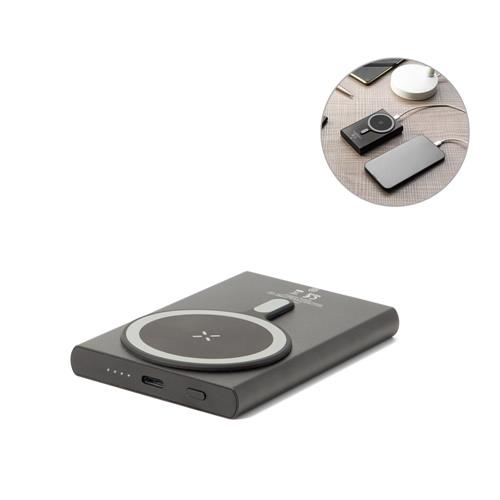 WRIGHT 5. Magnetische Powerbank mit Schnellladefunktion aus recyceltem Aluminium und recyceltem ABS, 5´000 mAh